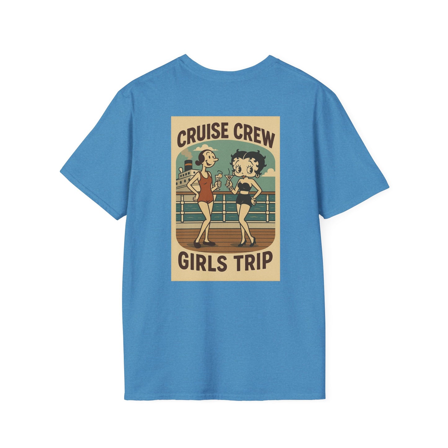 Cruise Crew – Girls Trip Ship Deck Vintage Cartoon T-Shirt (Public Domain Betty Boop & Olive Oyl)