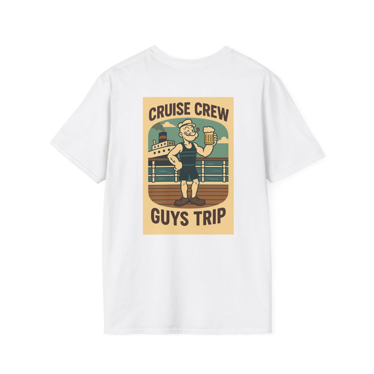 Cruise Crew – Guys Trip Ship Deck Vintage Cartoon T-Shirt (Public Domain Popeye)