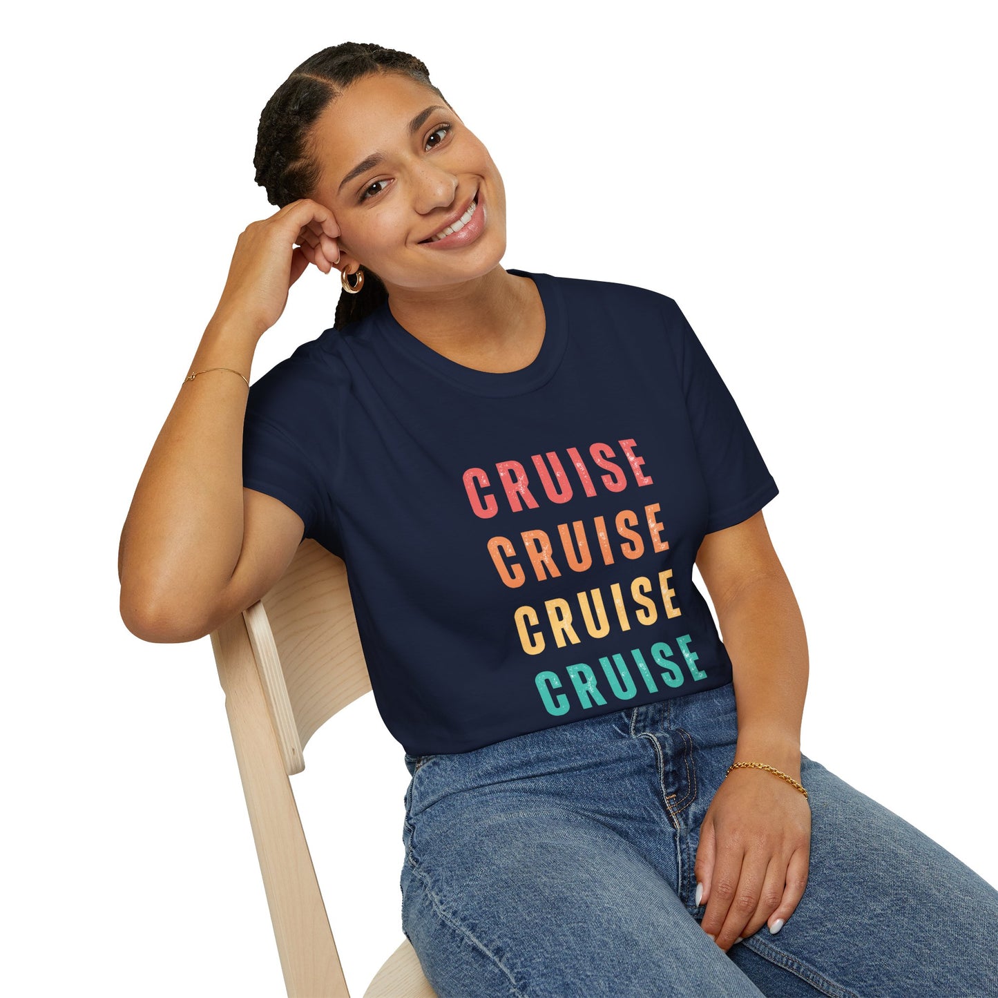 “Cruise Cruise Cruise Cruise" T-Shirt | Fun Multicolor Cruise Vacation Tee