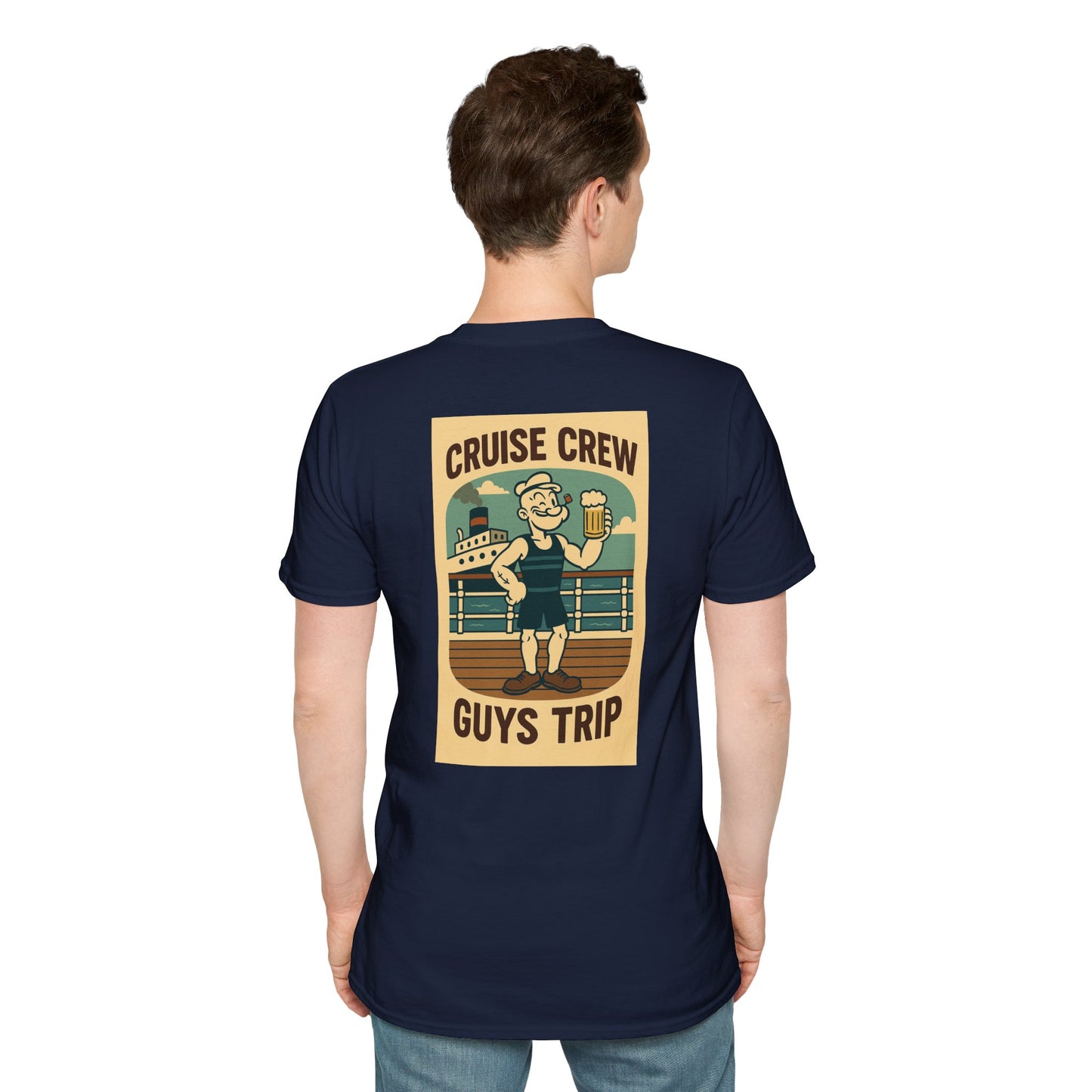Cruise Crew – Guys Trip Ship Deck Vintage Cartoon T-Shirt (Public Domain Popeye)