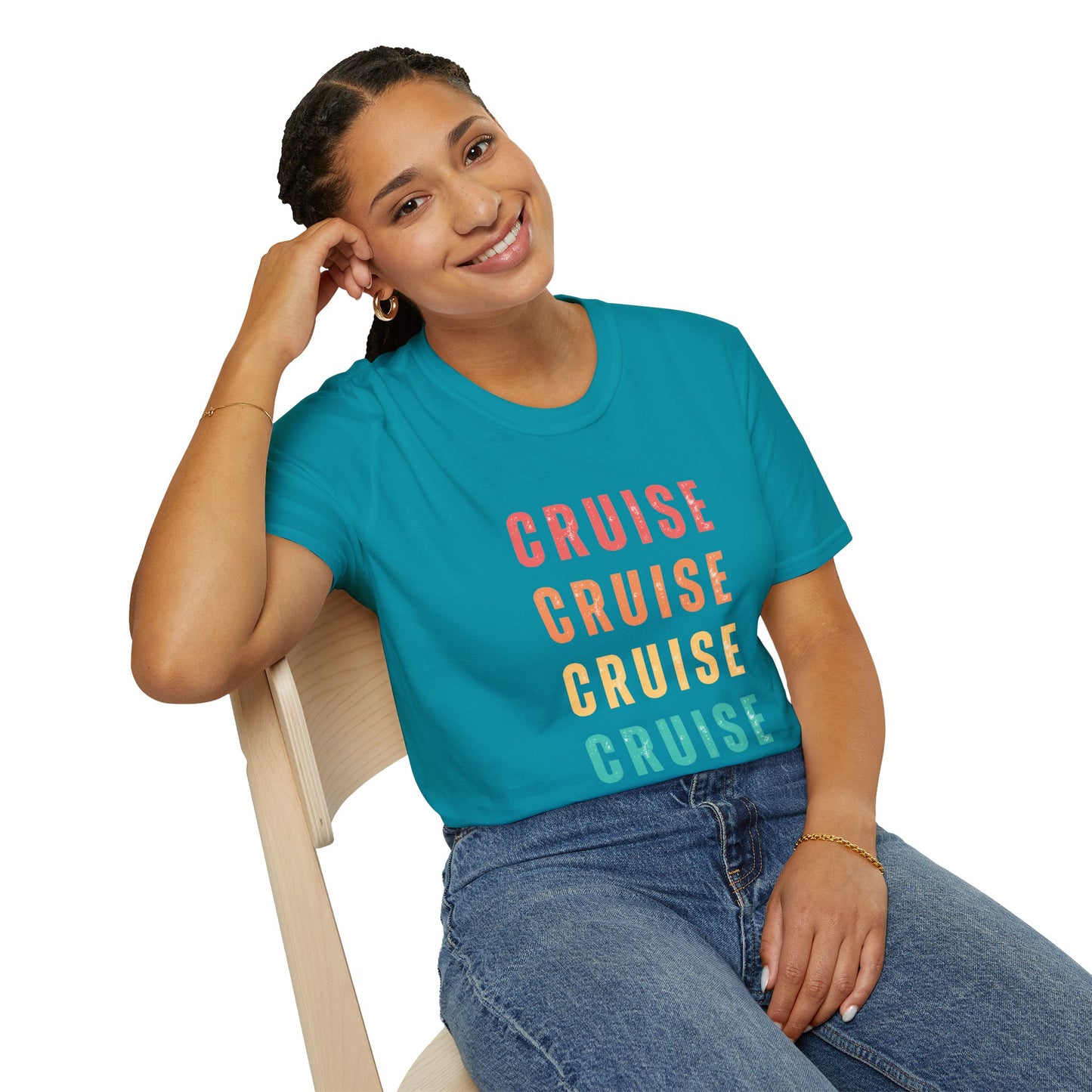 “Cruise Cruise Cruise Cruise" T-Shirt | Fun Multicolor Cruise Vacation Tee