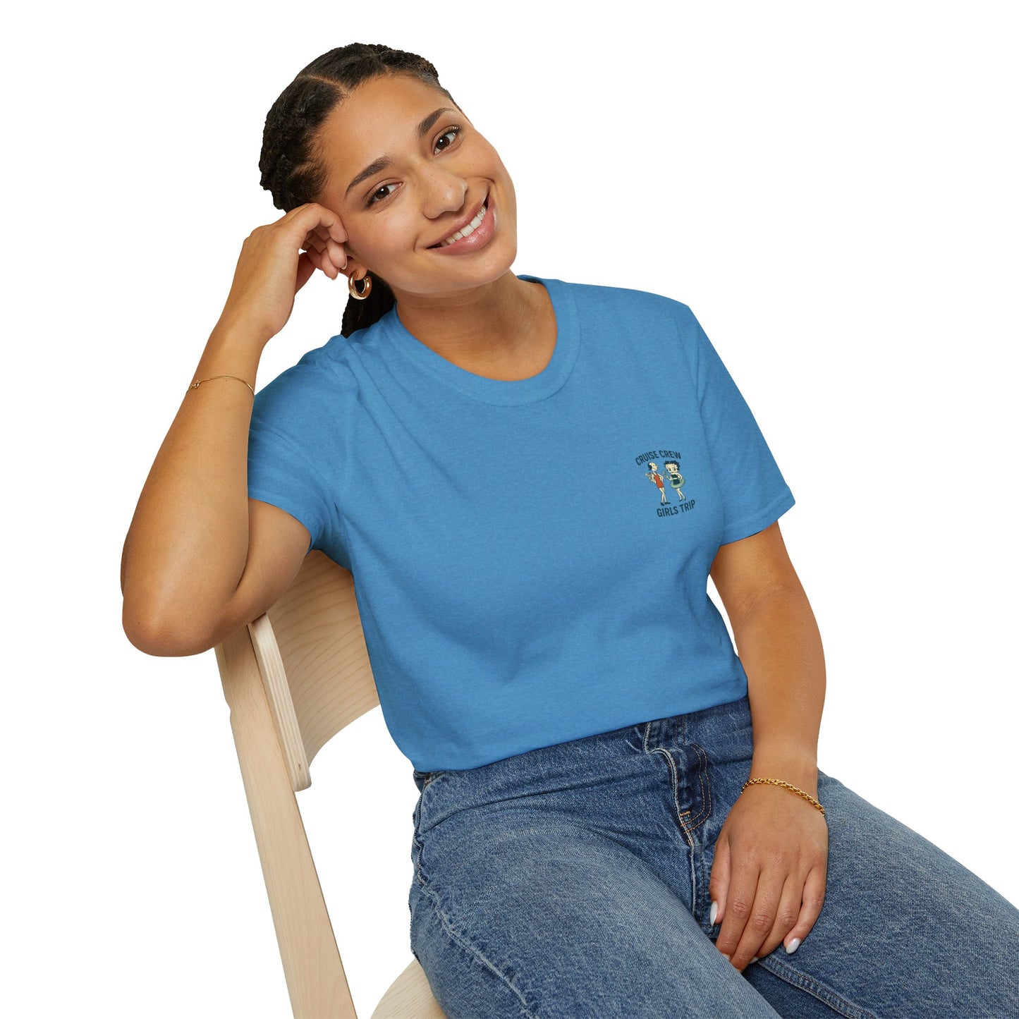 Cruise Crew – Girls Trip Ship Deck Vintage Cartoon T-Shirt (Public Domain Betty Boop & Olive Oyl)