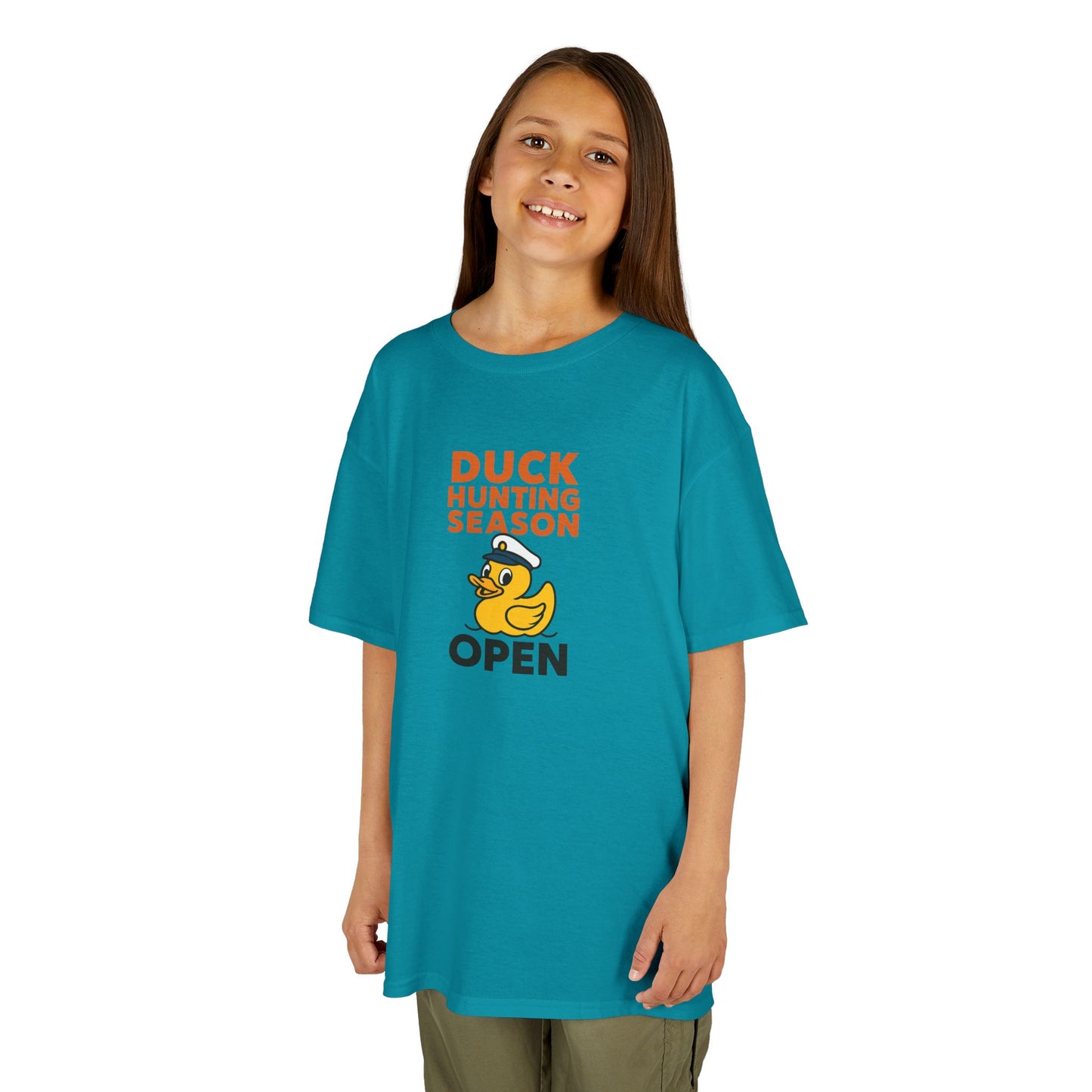 Duck Hunting Season Open – Retro Rubber Duck Captain Kids Cruise T-Shirt