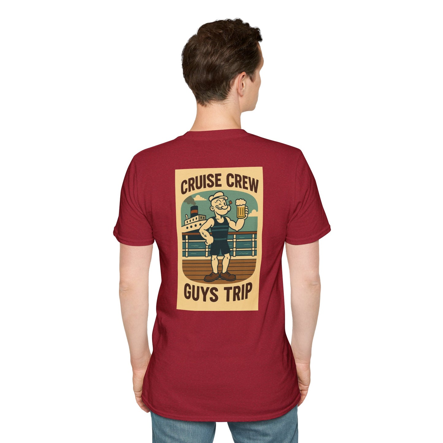 Cruise Crew – Guys Trip Ship Deck Vintage Cartoon T-Shirt (Public Domain Popeye)