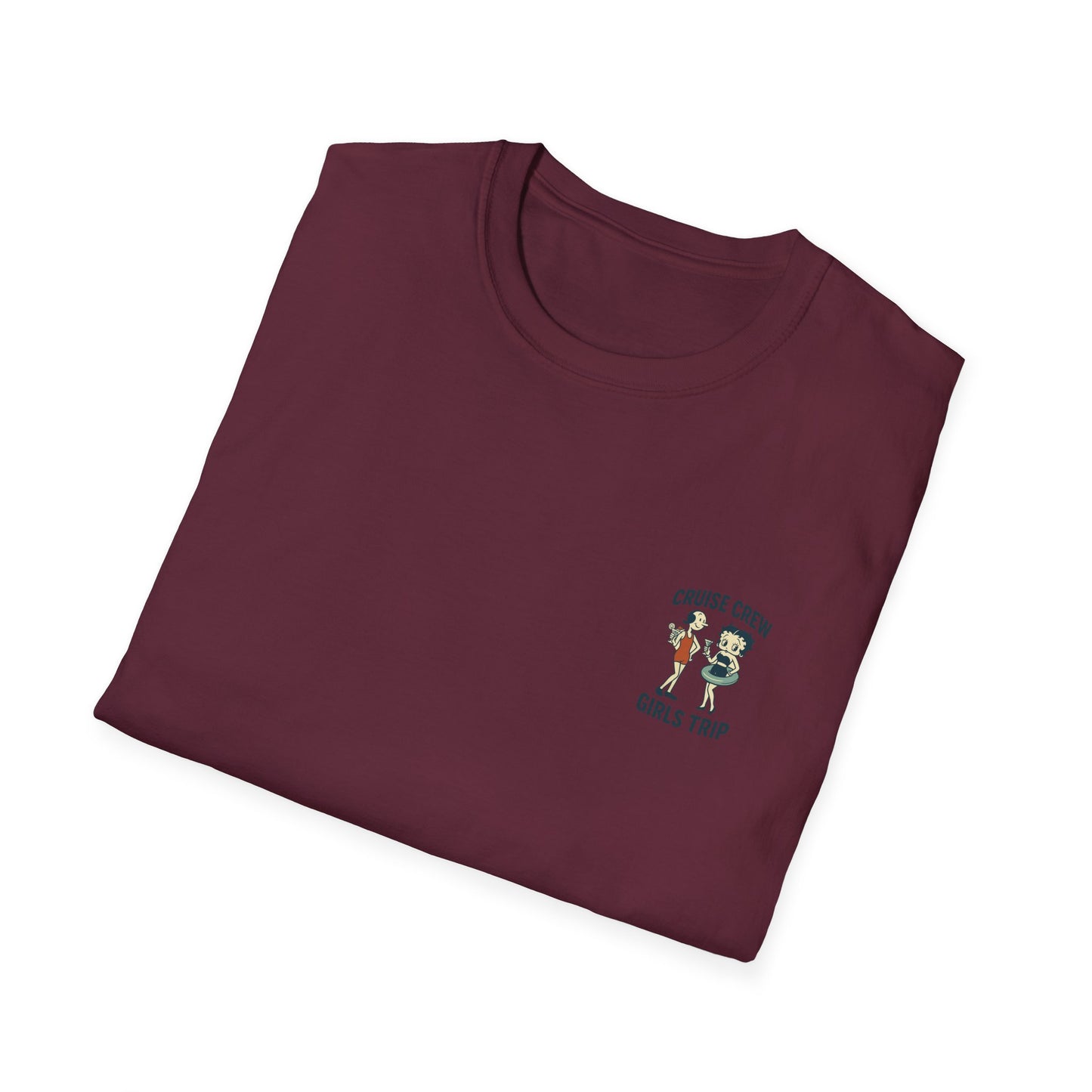 Cruise Crew – Girls Trip Beach Vintage Cartoon T-Shirt (Public Domain Betty Boop & Olive Oyl)