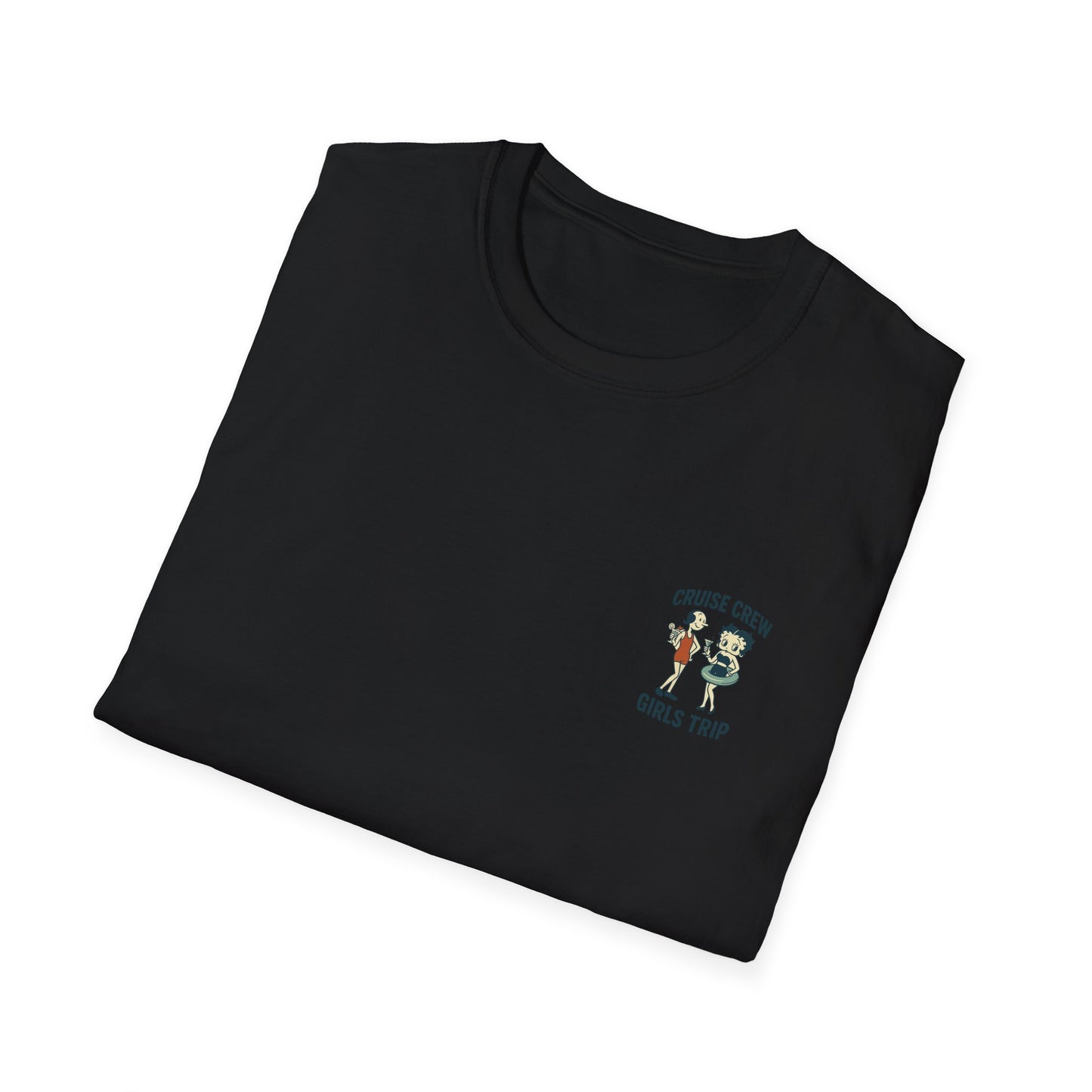 Cruise Crew – Girls Trip Beach Vintage Cartoon T-Shirt (Public Domain Betty Boop & Olive Oyl)