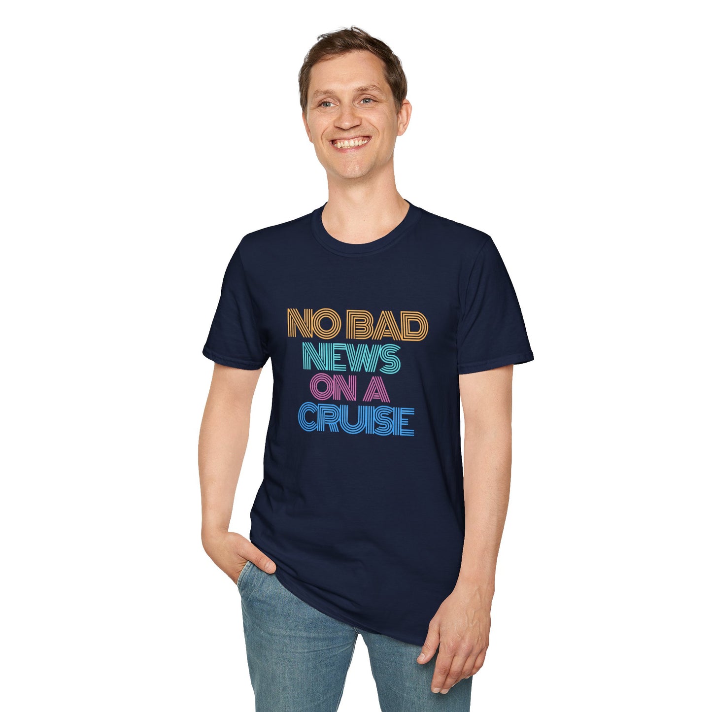 “No Bad News on a Cruise" T-Shirt | Fun Cruise Vacation Tee for Men & Women”