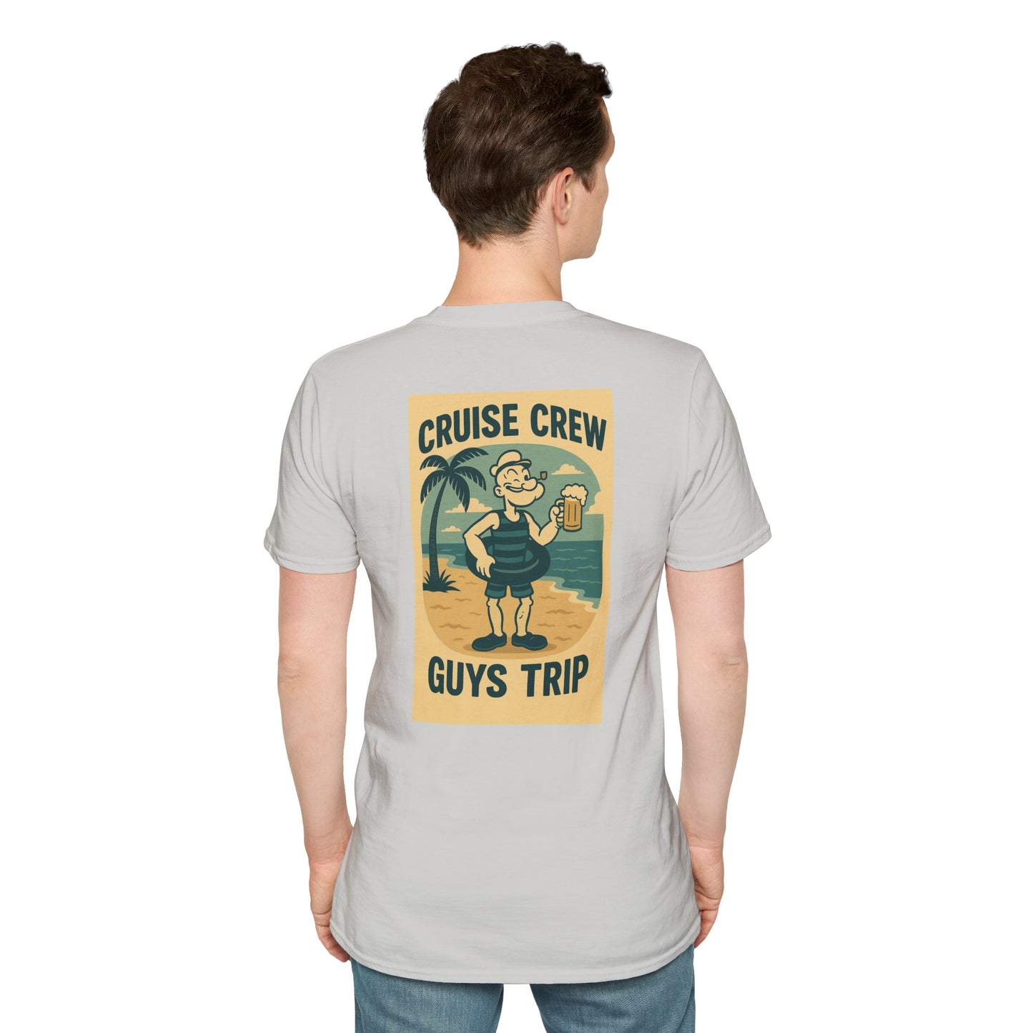 Cruise Crew – Guys Trip Beach Vintage Cartoon T-Shirt (Public Domain Popeye)