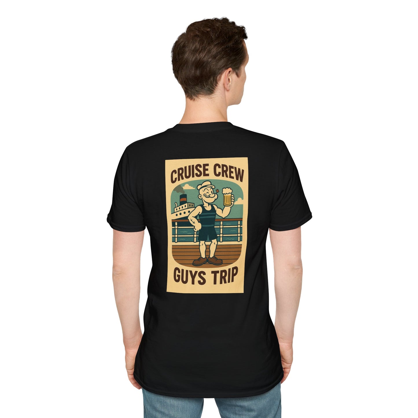 Cruise Crew – Guys Trip Ship Deck Vintage Cartoon T-Shirt (Public Domain Popeye)