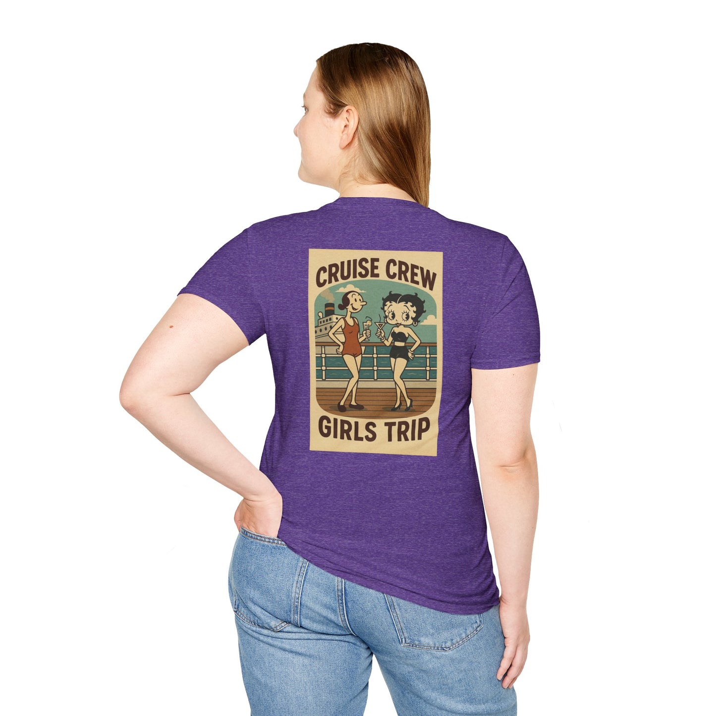 Cruise Crew – Girls Trip Ship Deck Vintage Cartoon T-Shirt (Public Domain Betty Boop & Olive Oyl)